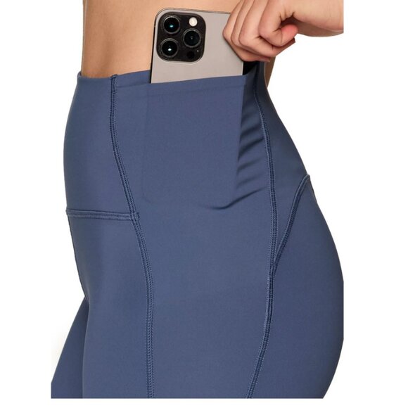 RBX Active Full Length High Waisted Blue Leggings with Pockets XL New - Picture 3 of 11